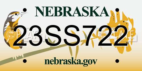 23SS722 Nebraska License Plate