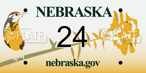24 Nebraska License Plate