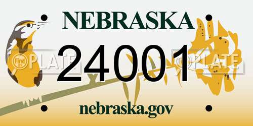 24001 Nebraska License Plate