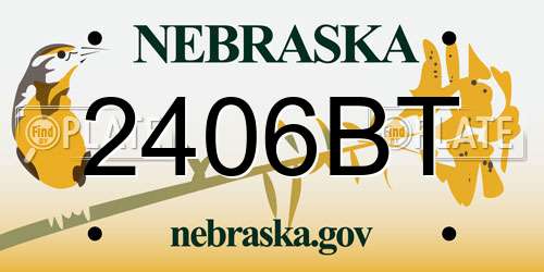 2406BT Nebraska License Plate