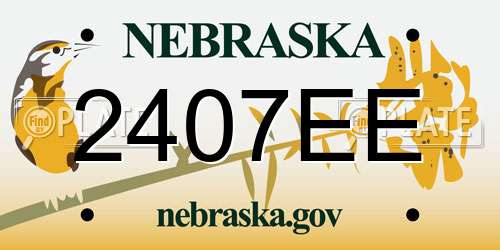 2407EE Nebraska License Plate