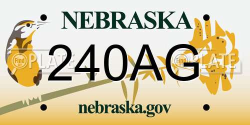 240AG Nebraska License Plate