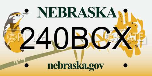 240BCX Nebraska License Plate