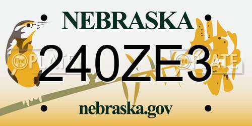 240ZE3 Nebraska License Plate