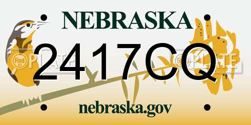 2417CQ Nebraska License Plate