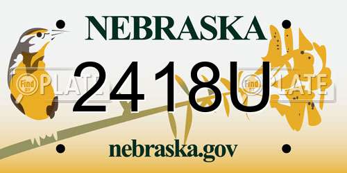 2418U Nebraska License Plate