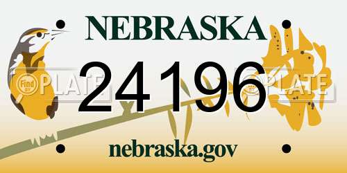 24196 Nebraska License Plate