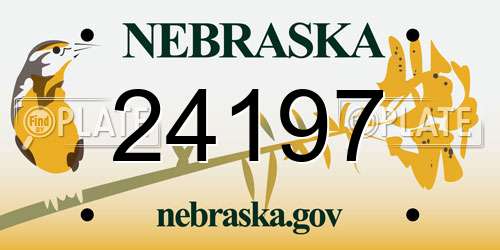 24197 Nebraska License Plate