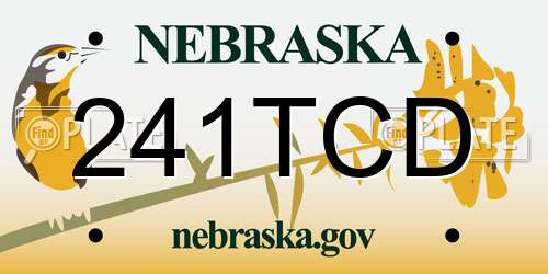 241TCD Nebraska License Plate