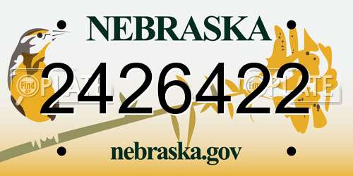 2426422 Nebraska License Plate