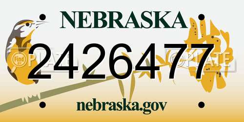 2426477 Nebraska License Plate