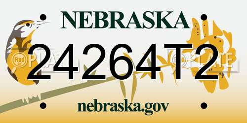 24264T2 Nebraska License Plate