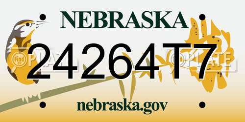 24264T7 Nebraska License Plate