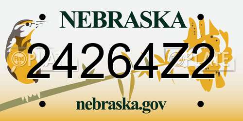 24264Z2 Nebraska License Plate