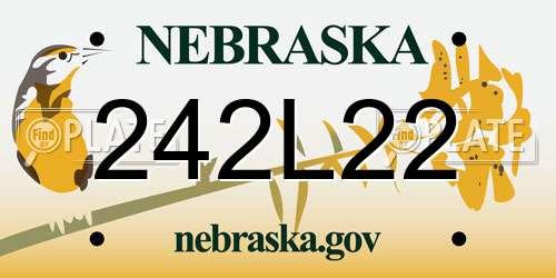 242L22 Nebraska License Plate