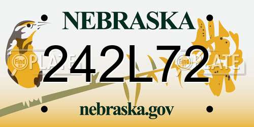242L72 Nebraska License Plate