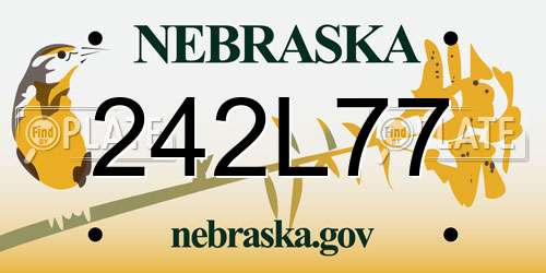 242L77 Nebraska License Plate