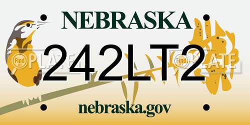 242LT2 Nebraska License Plate