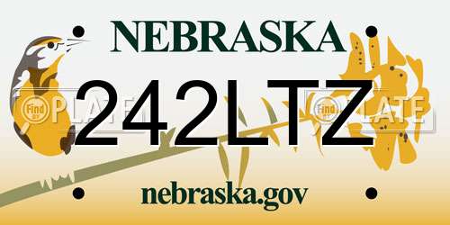 242LTZ Nebraska License Plate