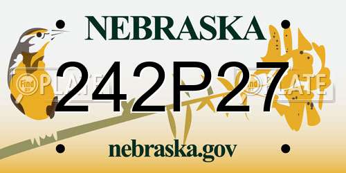 242P27 Nebraska License Plate