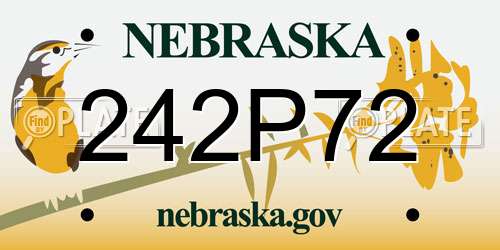242P72 Nebraska License Plate