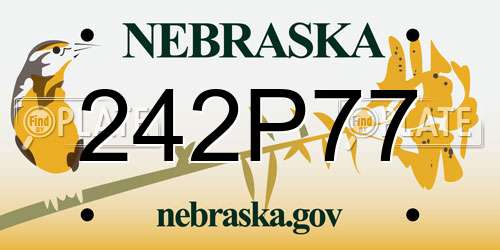 242P77 Nebraska License Plate
