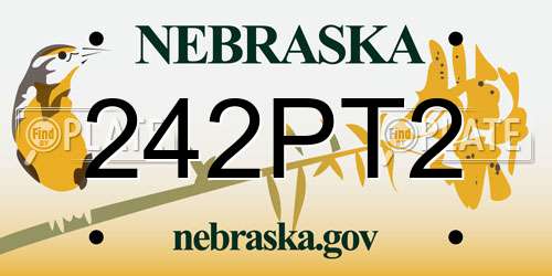 242PT2 Nebraska License Plate