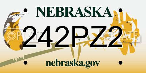 242PZ2 Nebraska License Plate