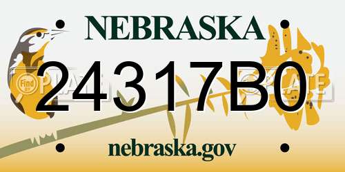 24317B0 Nebraska License Plate