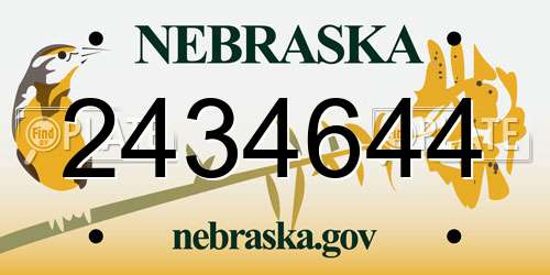 2434644 Nebraska License Plate