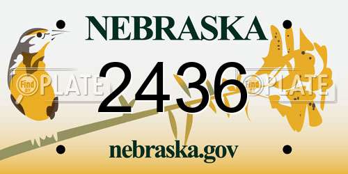 2436 Nebraska License Plate