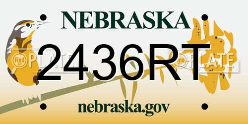 2436RT Nebraska License Plate