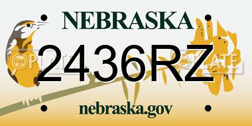 2436RZ Nebraska License Plate