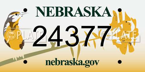 24377 Nebraska License Plate