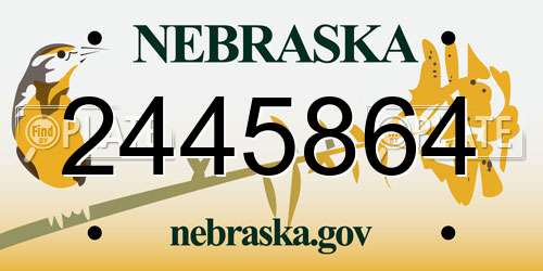 2445864 Nebraska License Plate