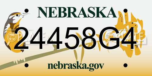 24458G4 Nebraska License Plate