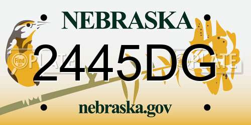 2445DG Nebraska License Plate