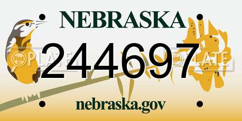 244697 Nebraska License Plate
