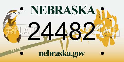 24482 Nebraska License Plate
