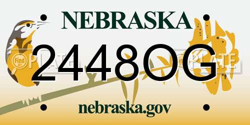 2448OG Nebraska License Plate