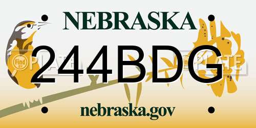 244BDG Nebraska License Plate