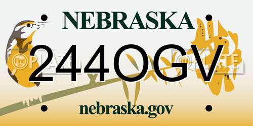244OGV Nebraska License Plate