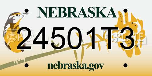 24501T3 Nebraska License Plate