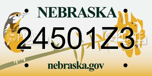 24501Z3 Nebraska License Plate