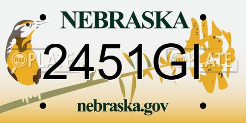 2451GI Nebraska License Plate