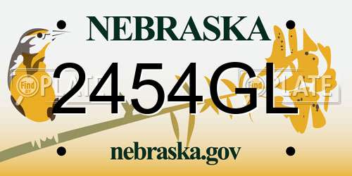 2454GL Nebraska License Plate