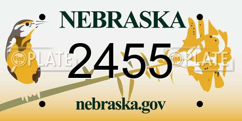 2455 Nebraska License Plate