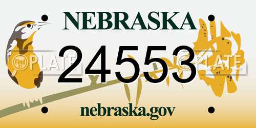24553 Nebraska License Plate