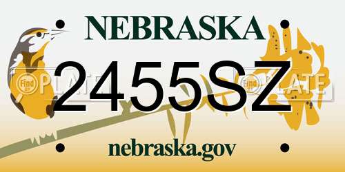 2455SZ Nebraska License Plate