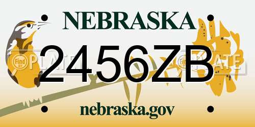 2456ZB Nebraska License Plate